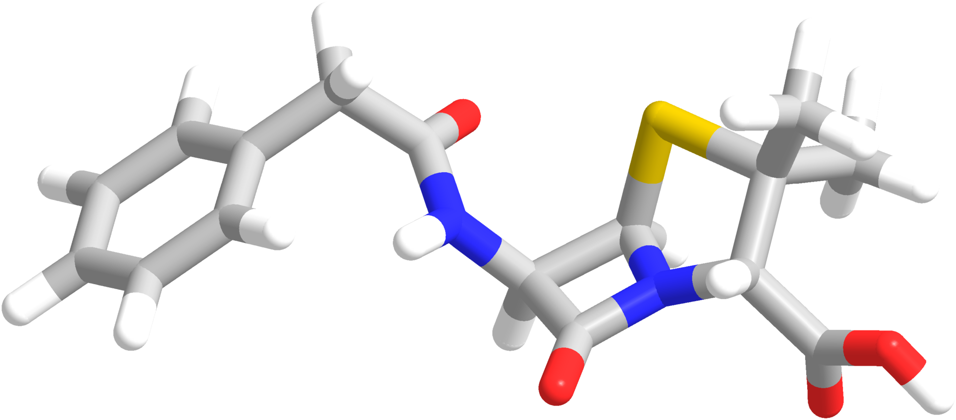 estructura quimica penicilina 3d - estructura-quimica-penicilina-3d