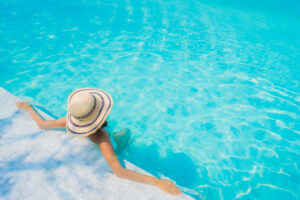 portrait beautiful young asian woman happy smile relax swimming pool travel vacation 300x200 - Serie POOL 2