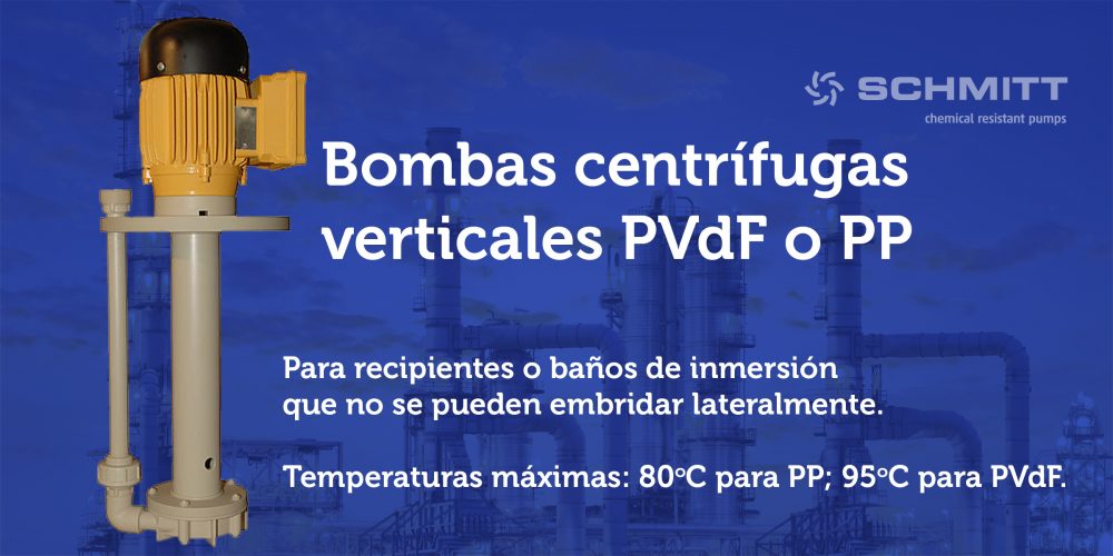 bombas centrifugas verticales PVDF o PP